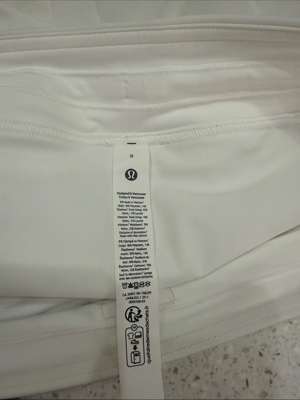 lululemon athletica women’s athletic white tennis skirt/skort  gym exercise 8